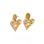 Load image into Gallery viewer, Rainbow Heart Drop Earrings