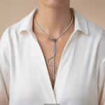 Load image into Gallery viewer, Tennis zip necklace