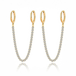 Load image into Gallery viewer, Luna Chain Hoop Earrings