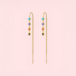 Load image into Gallery viewer, Rainbow Drop Chain Earrings
