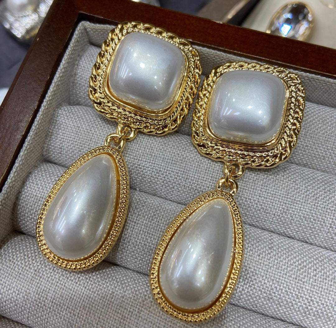 Royal Pearl Drop Earrings