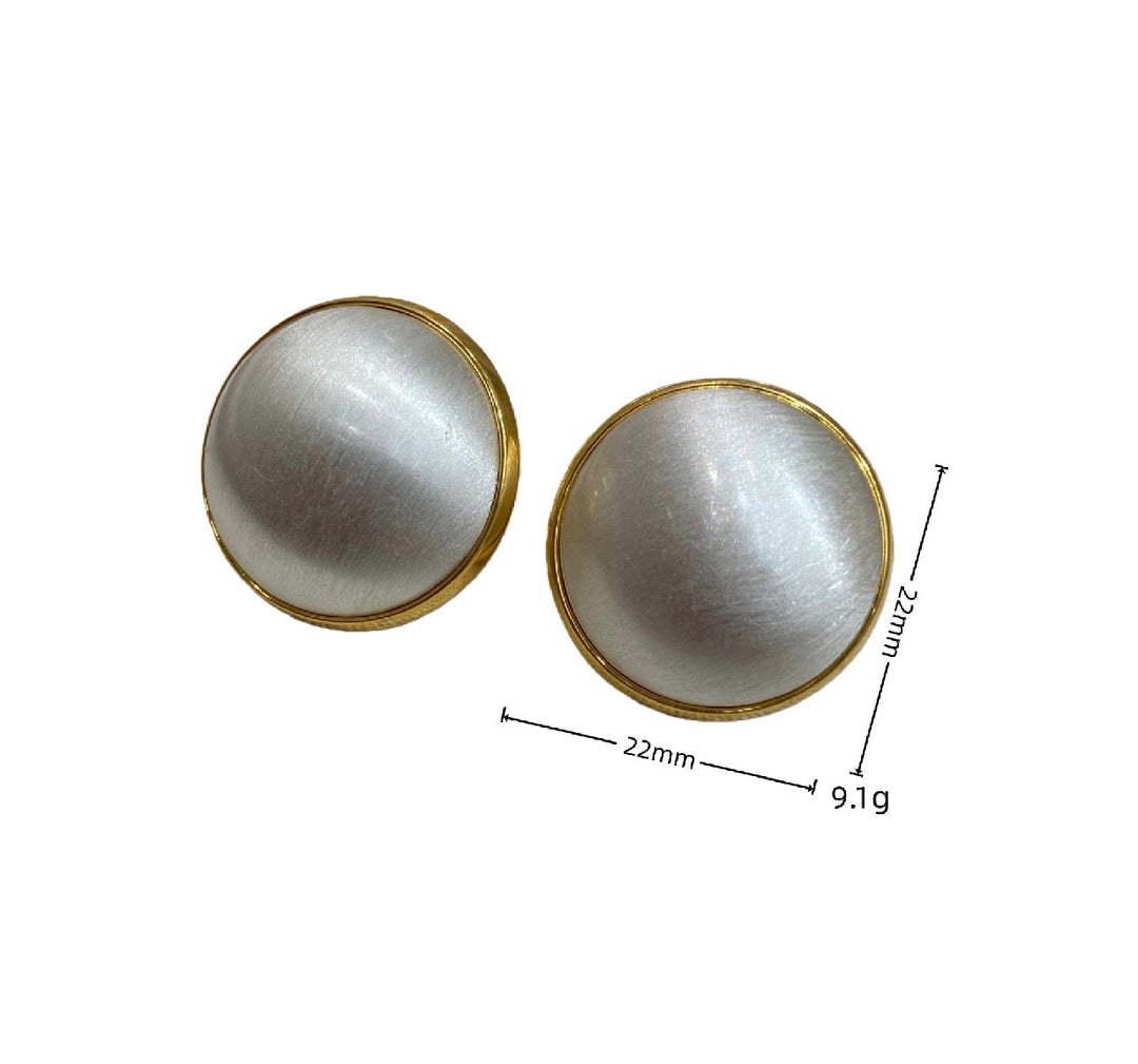 Classic Pearl Disc Earrings