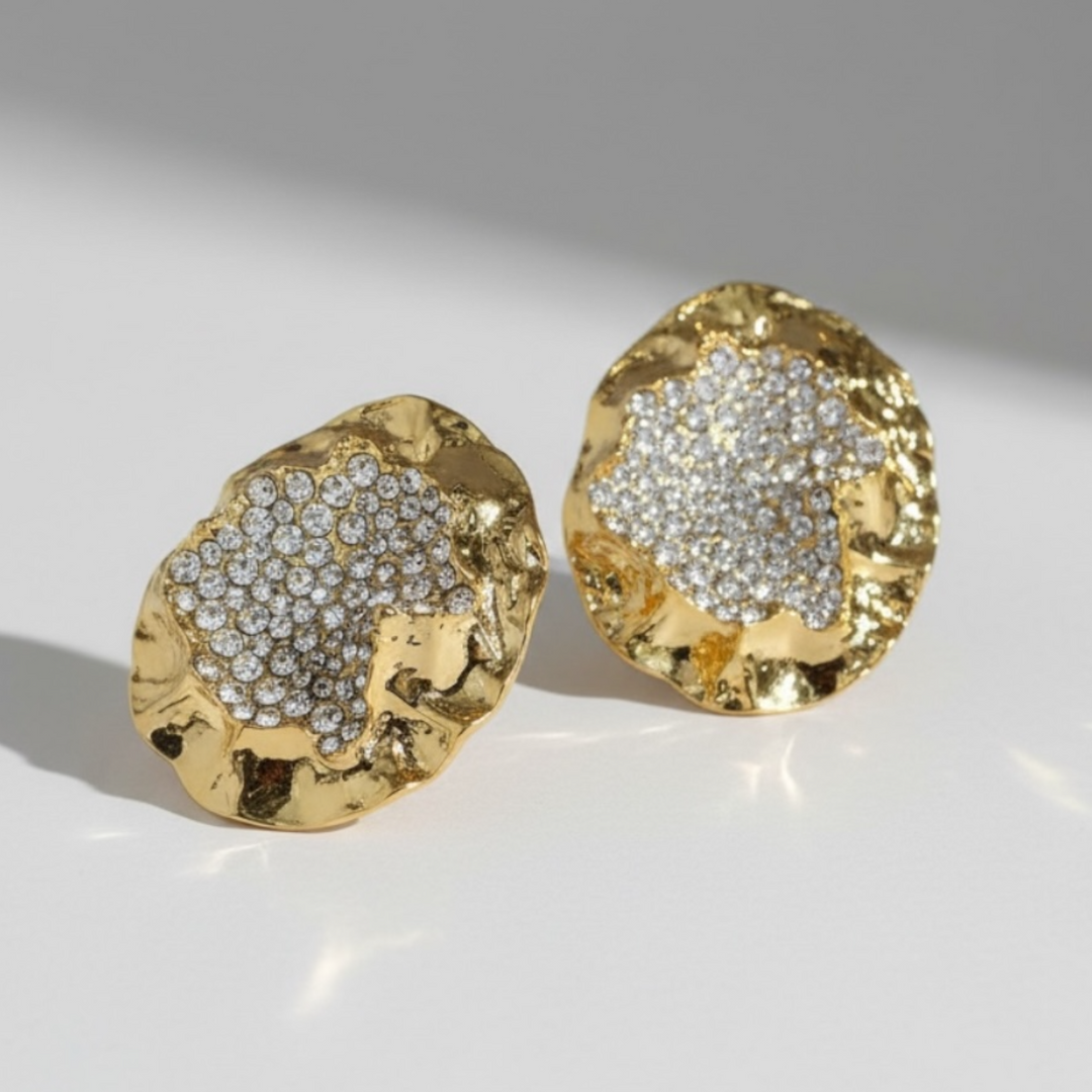 Golden Crush Crystal Earrings