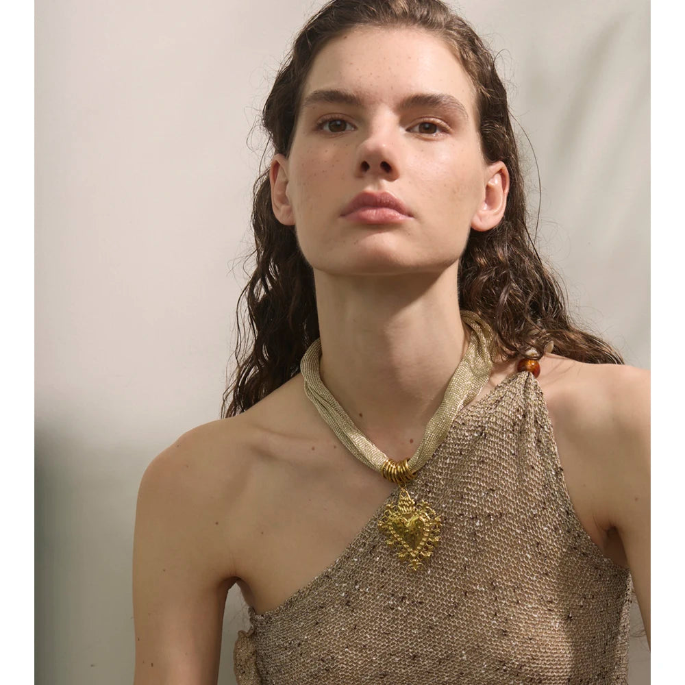 Golden Muse Heart Necklace