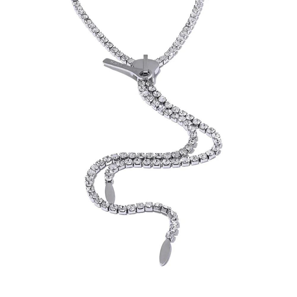 Tennis zip necklace