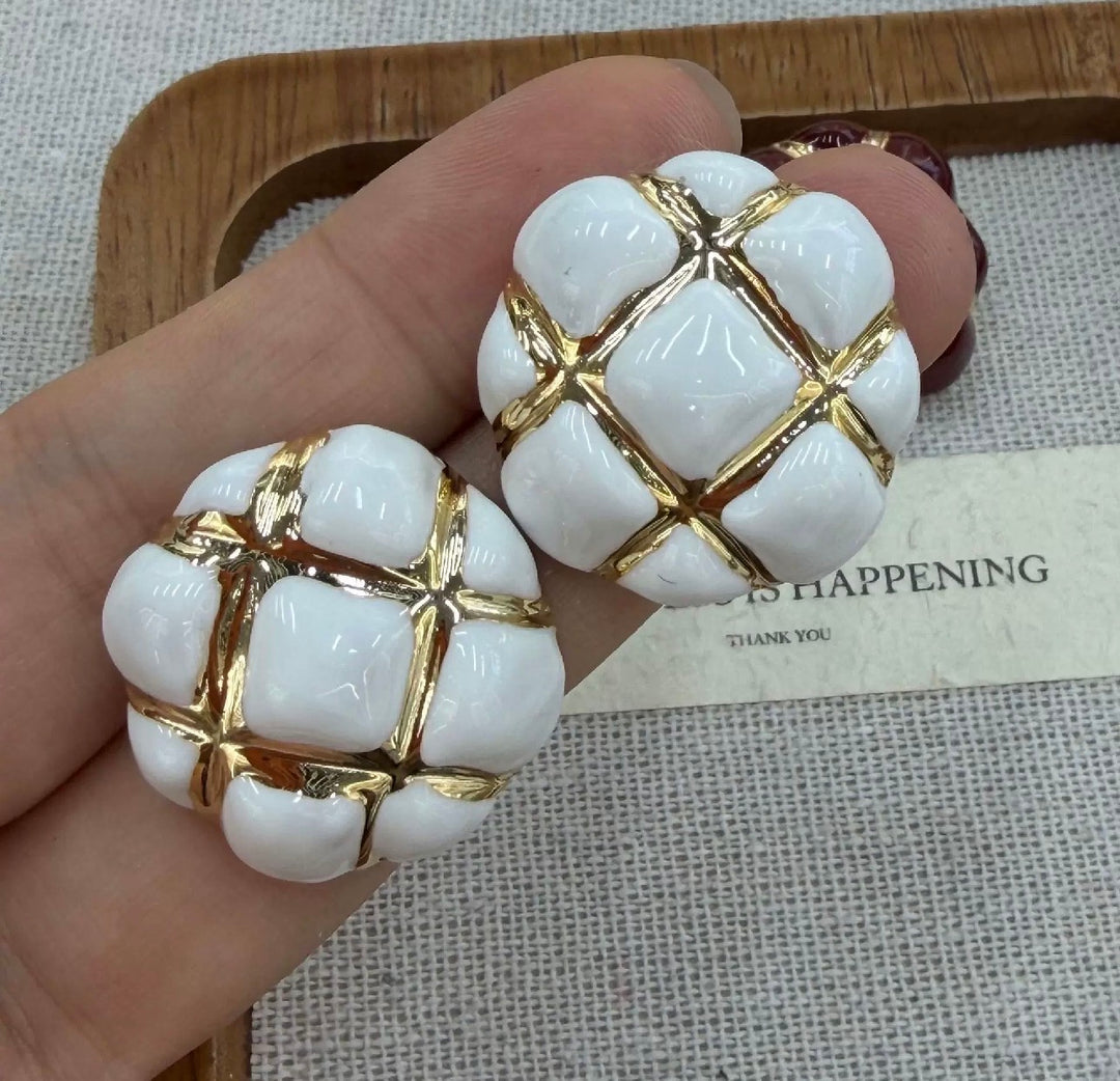 Vintage Quilt Statement Earrings