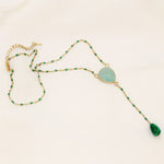 Load image into Gallery viewer, Emerald Drop Lariat Necklace
