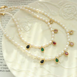 Load image into Gallery viewer, Pearl Drop Charm Necklace