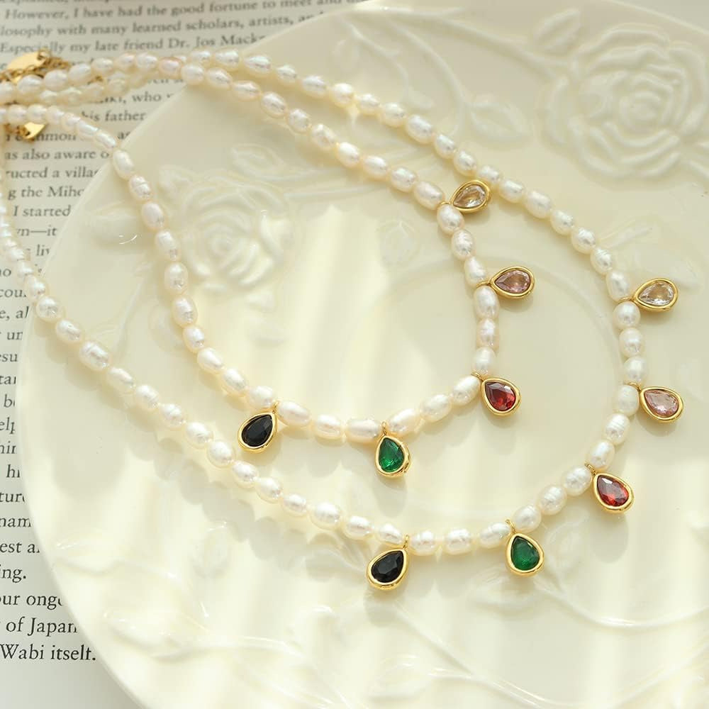 Pearl Drop Charm Necklace