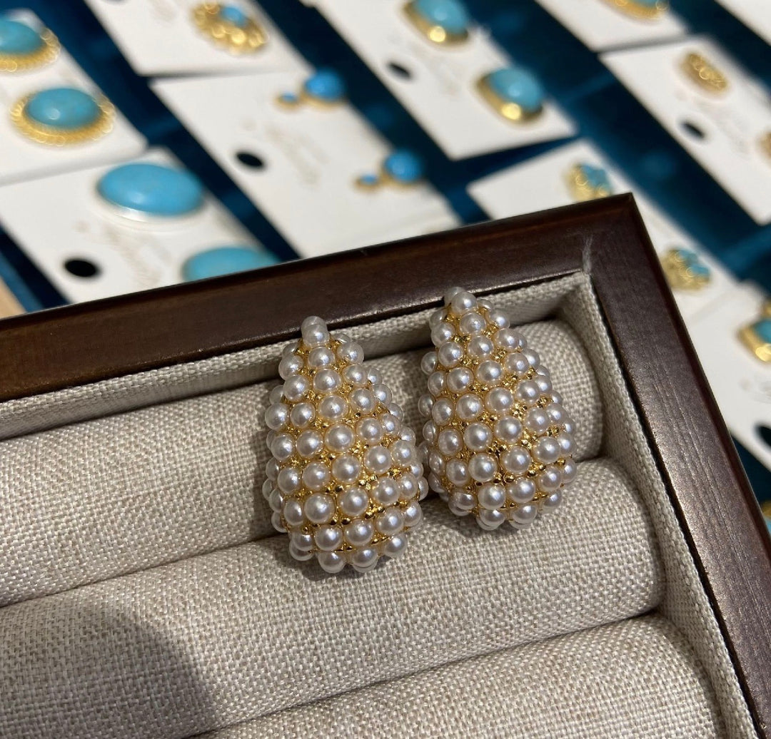 Pearl Drop Statement Earrings