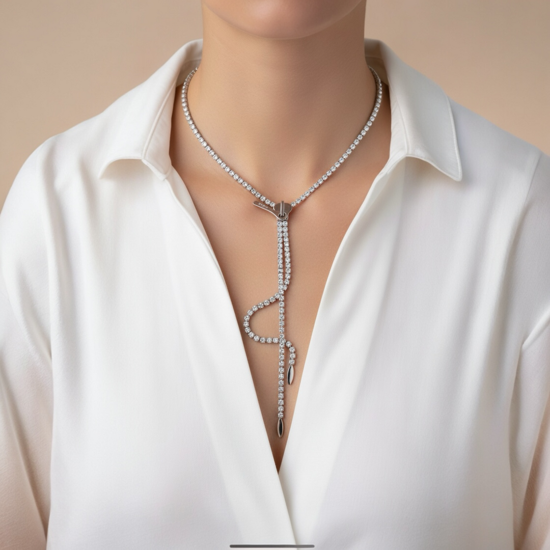 Tennis zip necklace