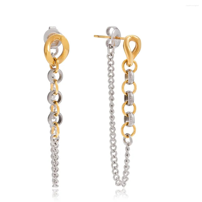 Mixed Link Drop Earrings