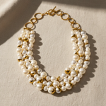 Load image into Gallery viewer, Golden Pearl Layers Necklace