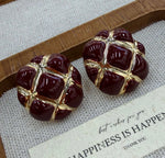 Load image into Gallery viewer, Vintage Quilt Statement Earrings