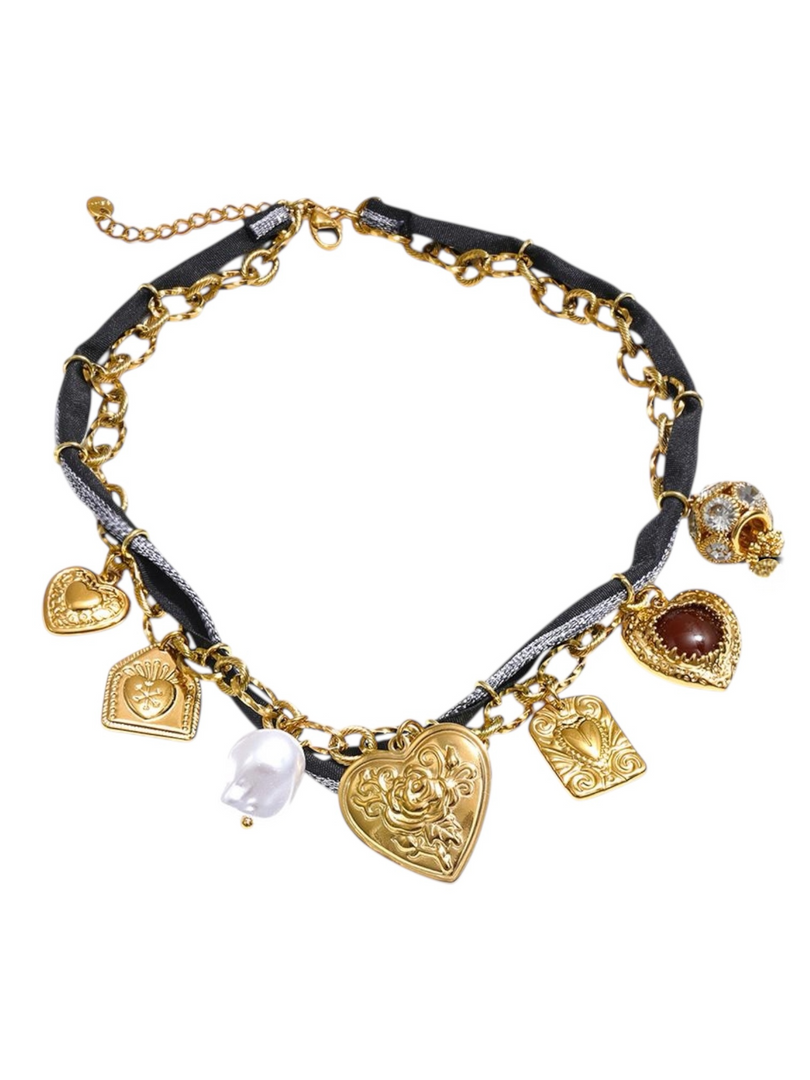 Vintage Heart Charm Necklace