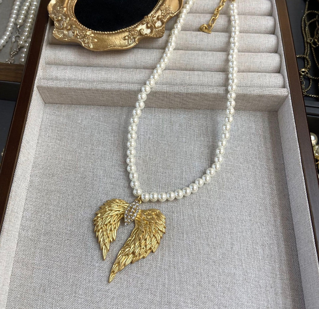 Golden Angel Pearl Necklace
