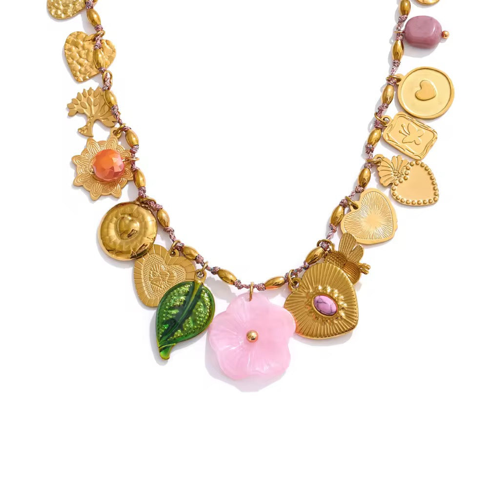Golden Charm Blossom Necklace