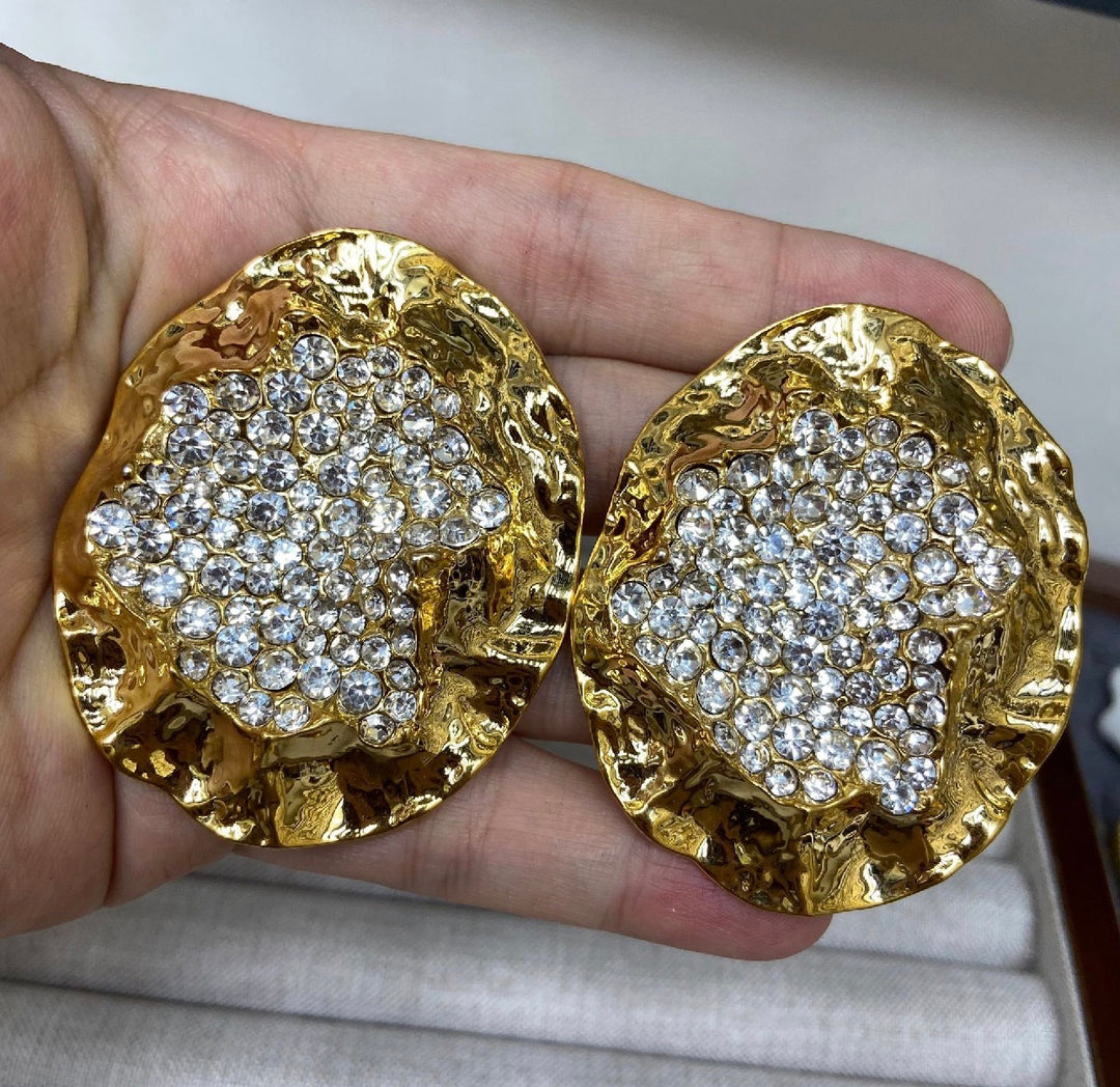 Golden Crush Crystal Earrings