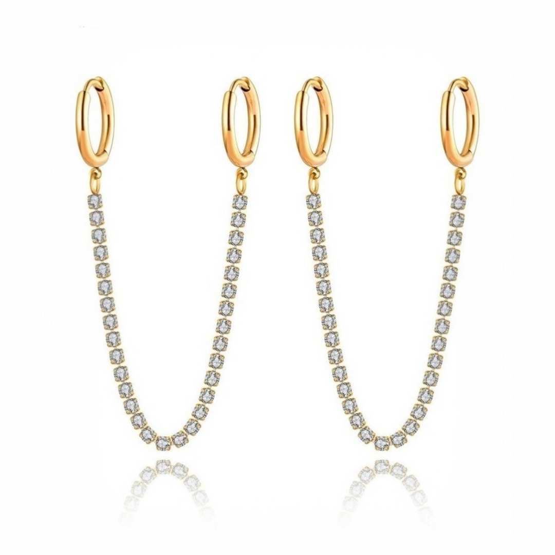Luna Chain Hoop Earrings