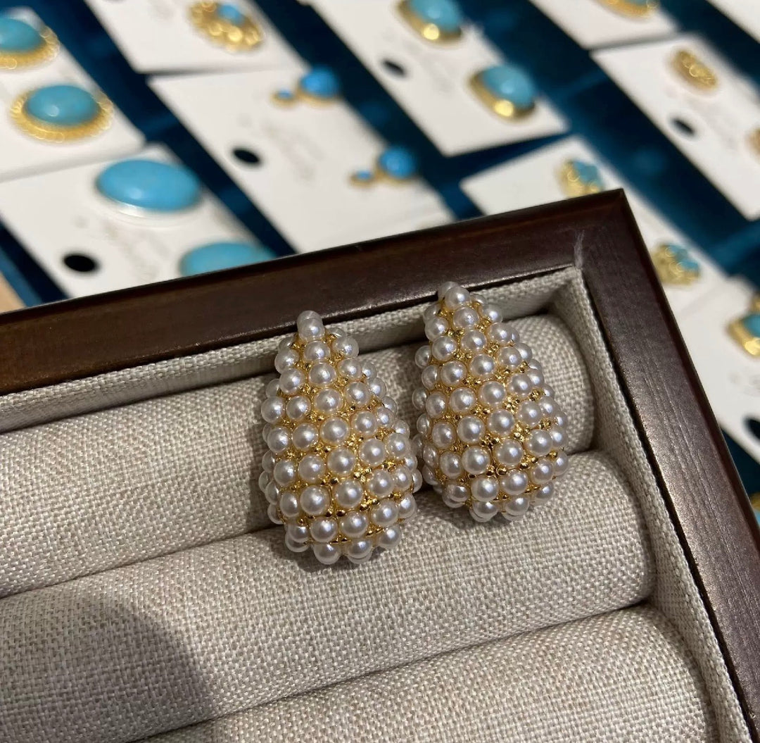 Pearl Drop Statement Earrings