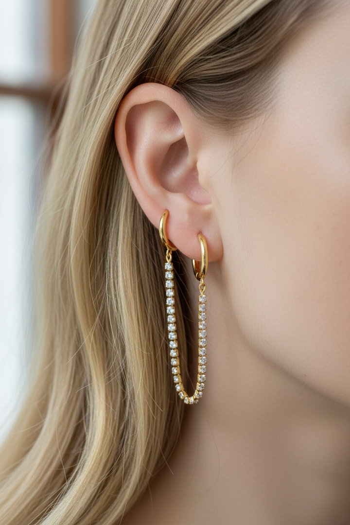 Luna Chain Hoop Earrings