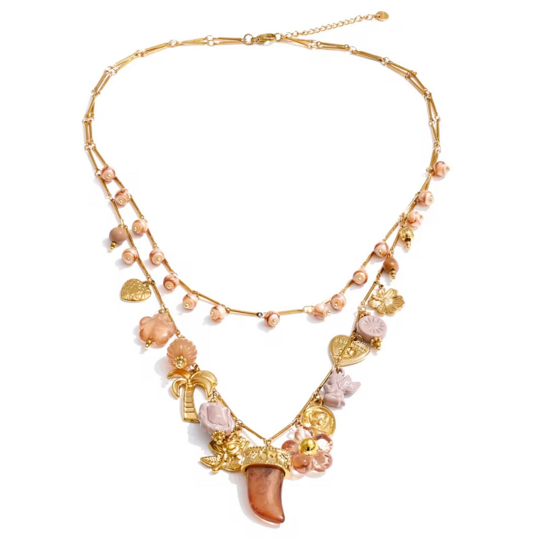 Sunset Charm Statement Necklace
