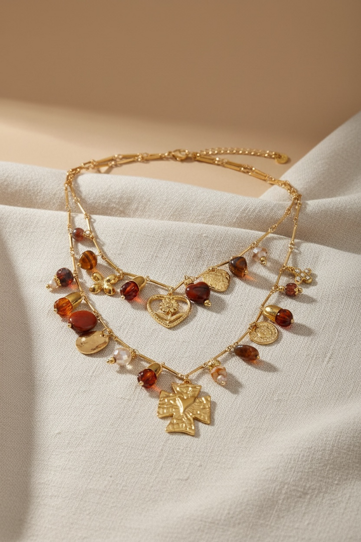 Golden Charm Layer Necklace