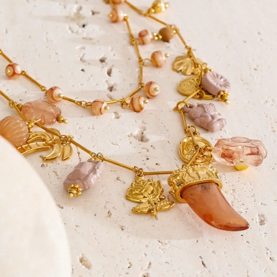 Sunset Charm Statement Necklace