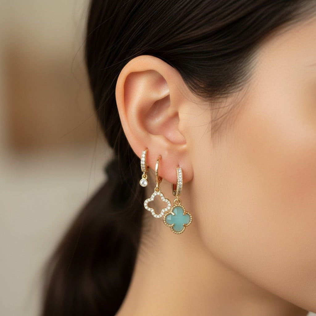 Clover Drop Earrings Set