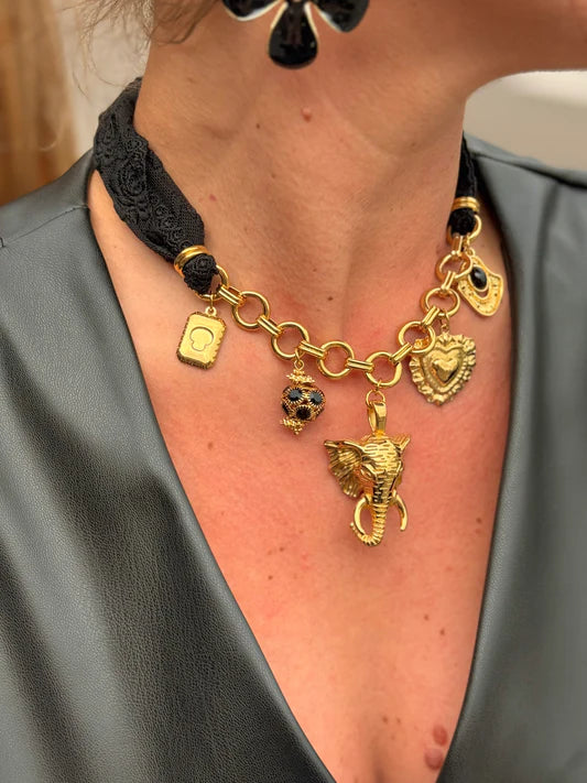 Golden Elephant Charm Necklace