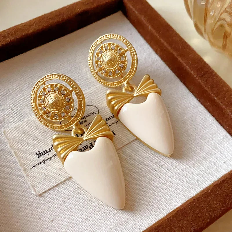Athena Cream Drop Earrings