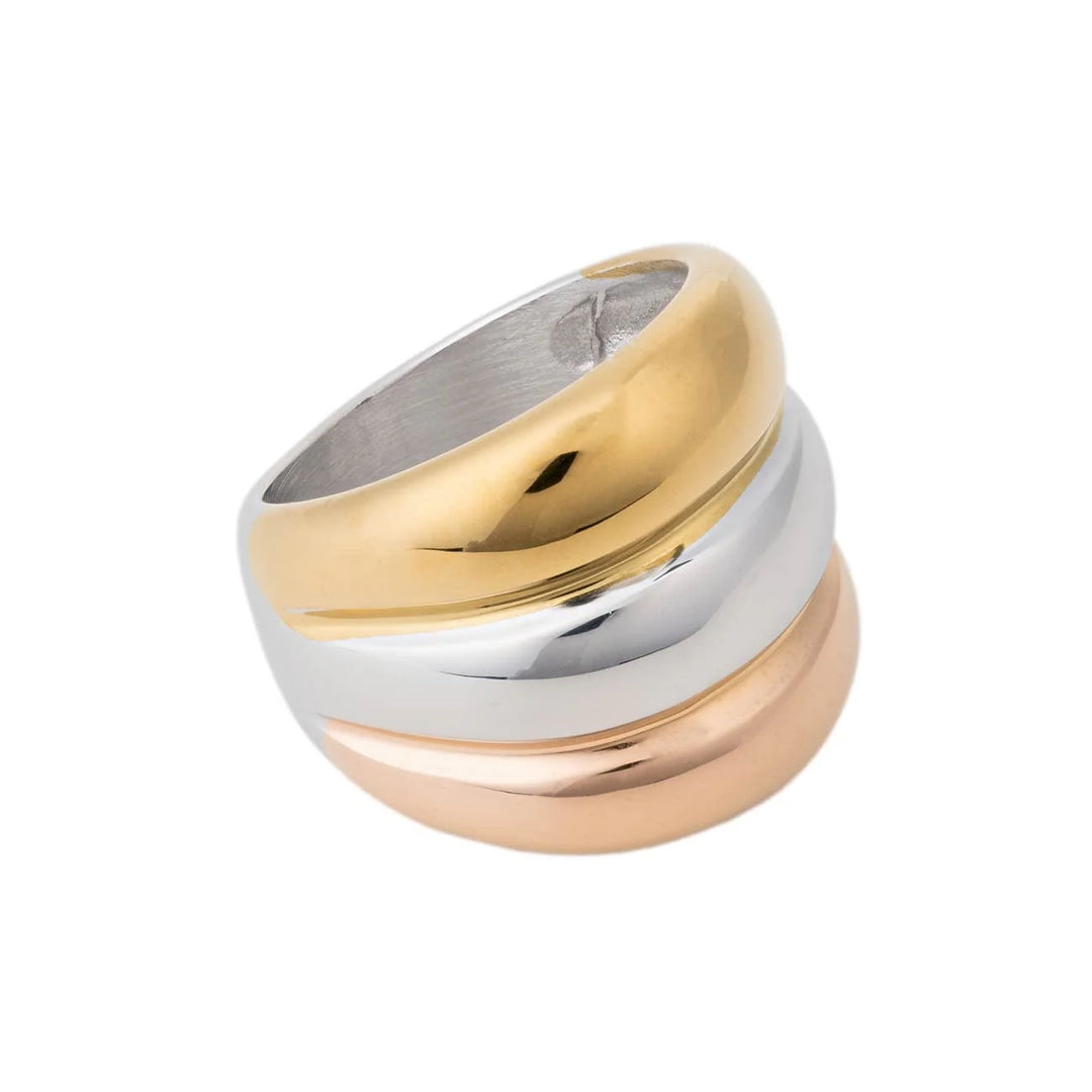 Tri-Tone Dome Ring