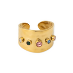 Load image into Gallery viewer, Rainbow Gem Cuff Ring
