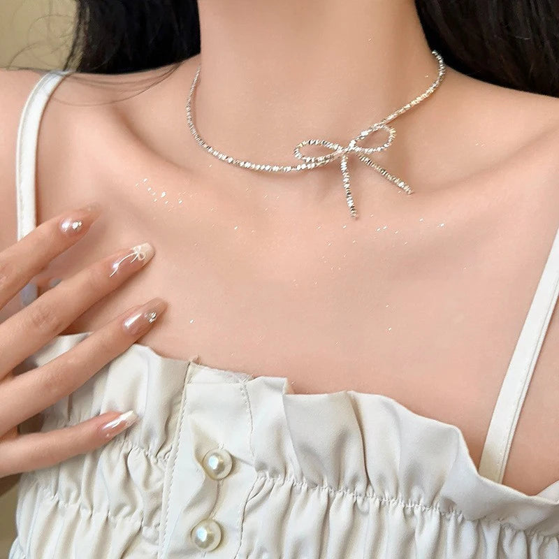 Sparkle Bow Choker