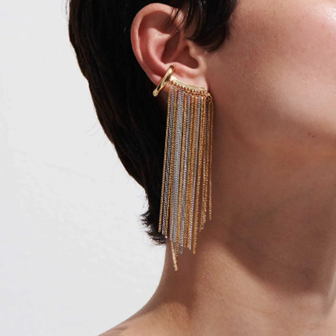 Dual-Tone Tassel Ear Cuff