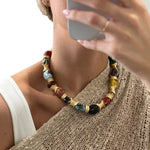 Load image into Gallery viewer, Color Gemstone Beaded Necklace
